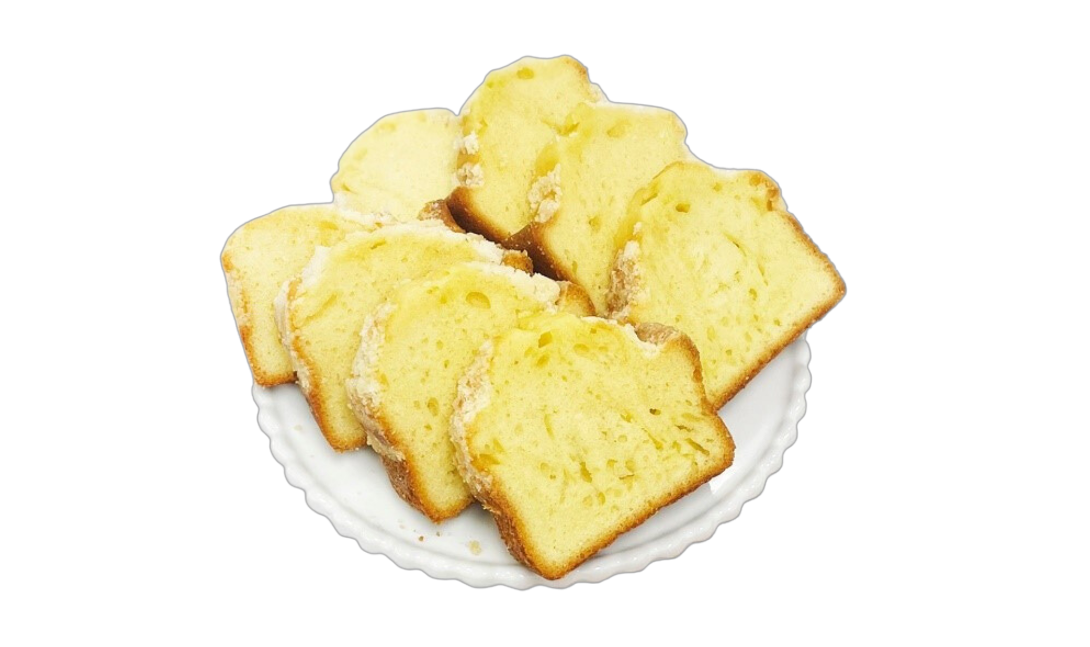 Plate of slices of lemon loaf cake