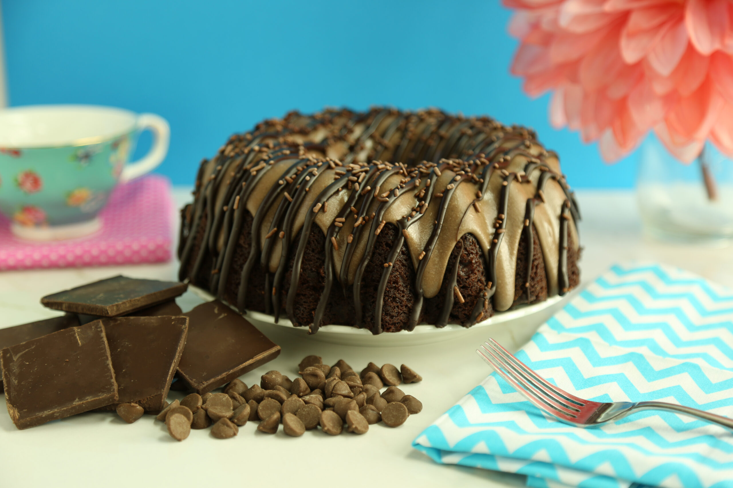 Triple Chocolate Chip Bundt Cake
